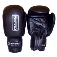 Ampro Leather Sparring Glove Black 16oz