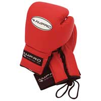 ampro Luxor Pro Spar Velcro and Lace Sparring Glove Red 12oz