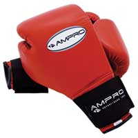 ampro Luxor Pro Spar Velcro Sparring Glove Red 12oz
