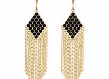 Katie black and gold-tone earrings