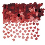 Amscan 14g Red Heart table confetti - Fabulous Red Sparkle heart wedding party table confetti