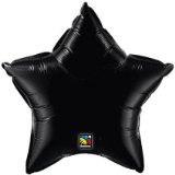 Amscan Black Star Balloon - Black flat foil Star balloon - christening - wedding - party - anniversary - valentine single x 20