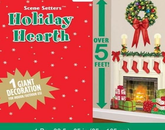 Amscan Christmas Holiday Hearth/Fireplace Giant Scene Setter Decoration