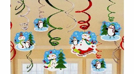 Amscan Joyful Snowman Value Pack Swirl Decorations