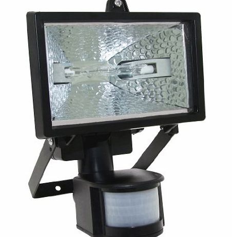 Amtech 150w Halogen Floodlight Security Light With Motion Pir Sensor   2 Bulbs