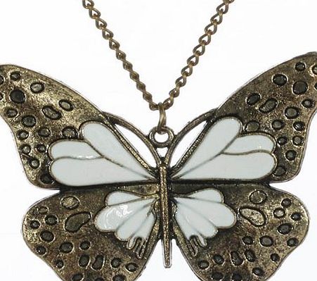Amybria Jewelry Bohemian Butterfly Bronze Pendant Long Retro Chain Necklace Clothes For Woman