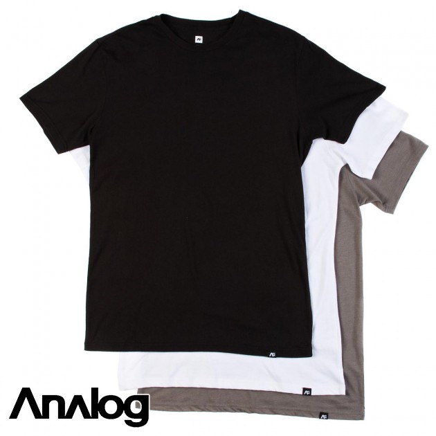 Mens Analog 3 Pack Crew Neck T-Shirt - Multi