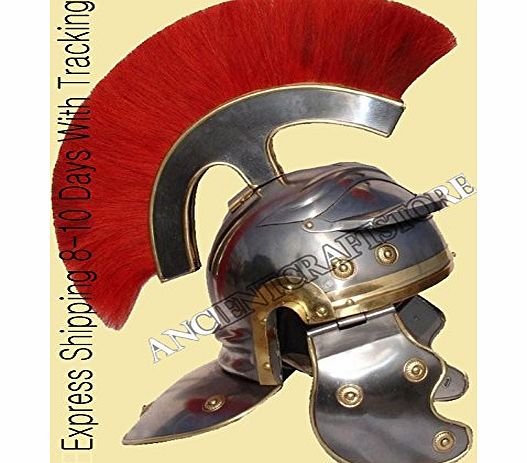 ancientcraftstore Roman Centurion Helmet   Liner and Strap (free Display Stand,)