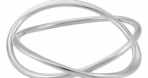 Andea Silver Abstract Twisted Bangle