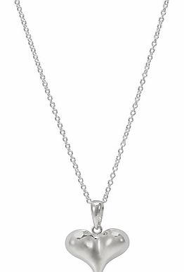 Silver Pointed Heart Pendant Necklace