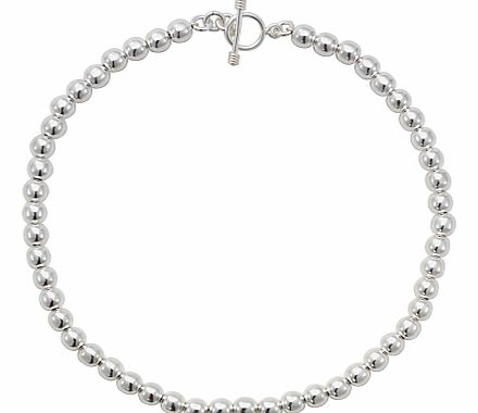 Andea Silver Round Bead Necklace