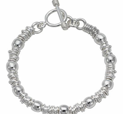 Andea Silver Slinky Ring and Ball Bracelet