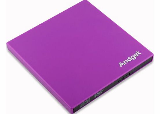 Andget USB External DVD Combo CD-RW Burner Drive Purple