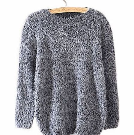 ANDI ROSE Ladies Loose Mohair Cardigan Sweater Jumper Knitwear Coat Jacket Outwear (Grey)