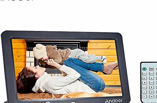 Andoer 12 Inch LED Digital Photo Frame 1280x800 Human Motion Induction Detection with Remote Control Support MP3/MP4/Calendar/Alarm Clock Function Christmas Gift, Black