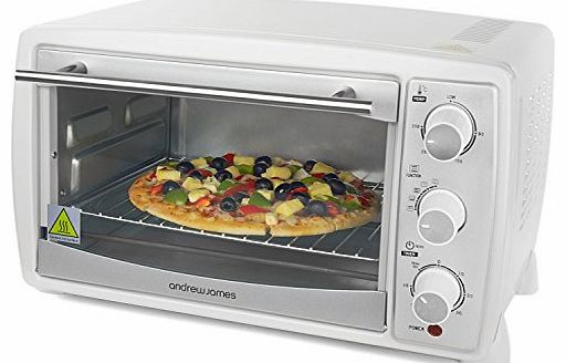 Andrew James 20 Litre White Convection Mini Oven And Grill With 5 Different Cooking Settings