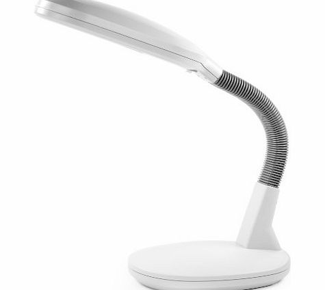 Andrew James 45cm Daylight Simulating Adjustable Goose Neck Table Lamp / Bedside Lamp, Includes Two Spare Light Bulbs And Two Year Warranty