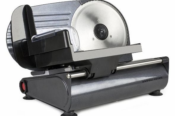 Black Electric Precision Food Slicer 19cm Blade + Includes 2 Extra Blades For Bread and Meat