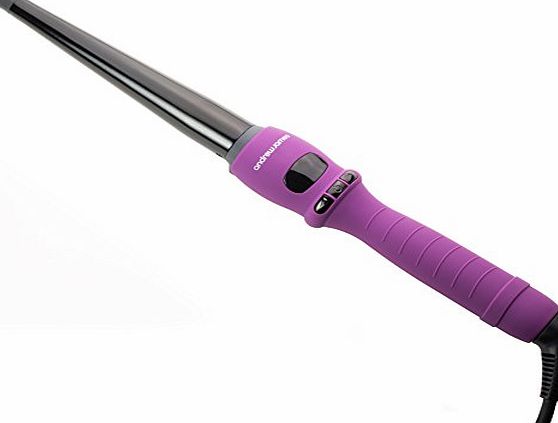 Andrew James Conical Hair Curling Wand With Heat Resistant Cover, Adjustable Temperature And 2 Year Warranty Ideal For Producing Perfect Curls And Waves