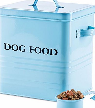 Andrew James Dog Food and Treats Storage Canister Vintage Classic Blue 2.5kg Capacity