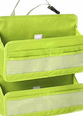 andux zone  Car Seat Back Organizer with 2 Big Pockets with Huge Capacity, for Kids QC-ZWD02 Green