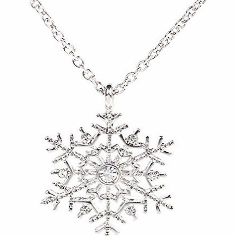 Andyshi Childhood Snowflakes Pendant Inlay Alloy All-Match Crystal Necklace White2