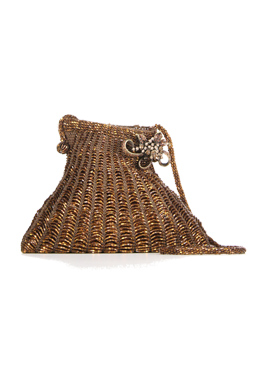 Angel Jackson Bronze Crochet Pouch by Angel Jackson