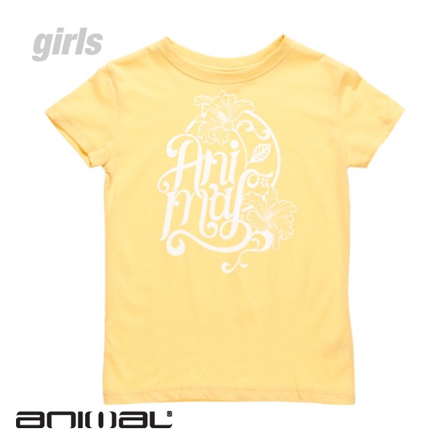 Animal Azide Girls T-Shirt - Mellow Yellow