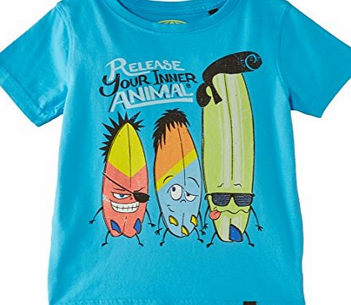 Animal Boys Haler T-Shirt, Cyan Blue, 11 Years (Manufacturer Size:Medium)