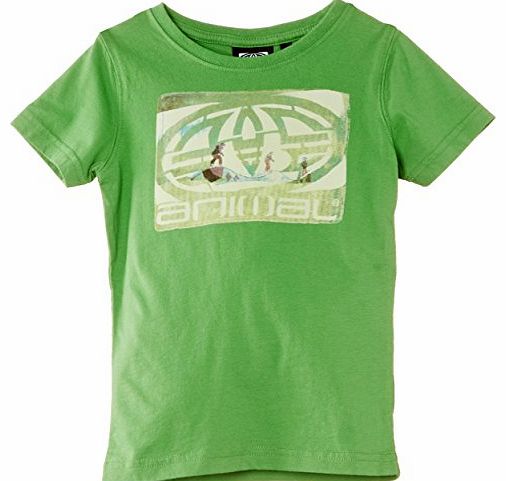 green and white graphic tee