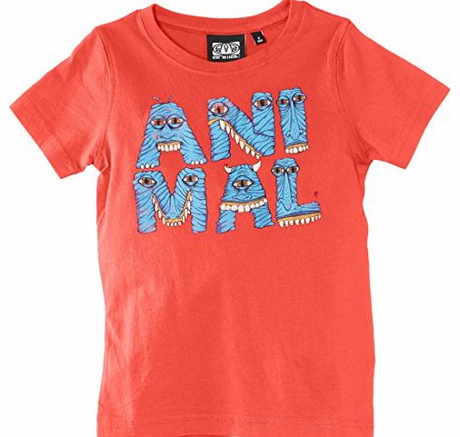 Animal Boys Huggs T-Shirt, Red (Tomato), 11 Years (Manufacturer Size:Medium)