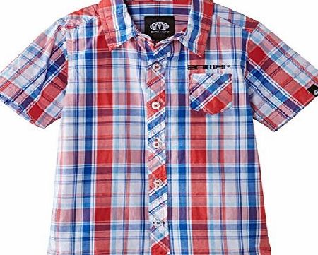 Animal Boys Linted Checkered Shirt, Multicoloured (Hibiscus), 11 Years (Manufacturer Size:Medium)