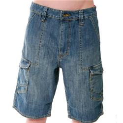 Boys Petalum Cargo Shorts - Mid Wash