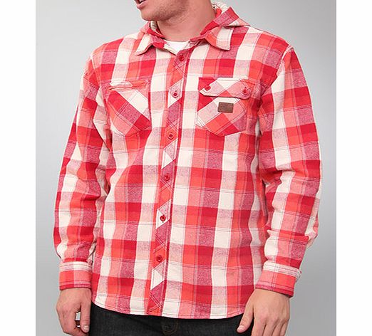 Linwick Hooded flannel shirt - Chilli