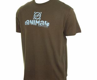 Animal Mens Animal Bagman Tee Shirt. Slate Brown