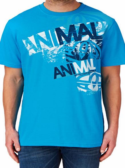 Animal Mens Animal Lavacas T-shirt - Hawaiian Blue
