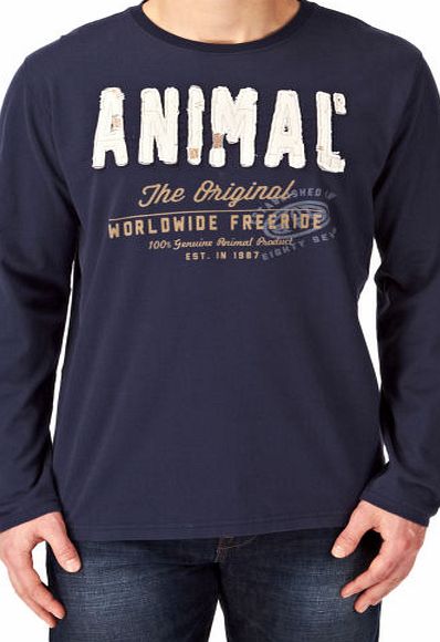 Animal Mens Animal Levein Long Sleeve T-shirt - Indigo