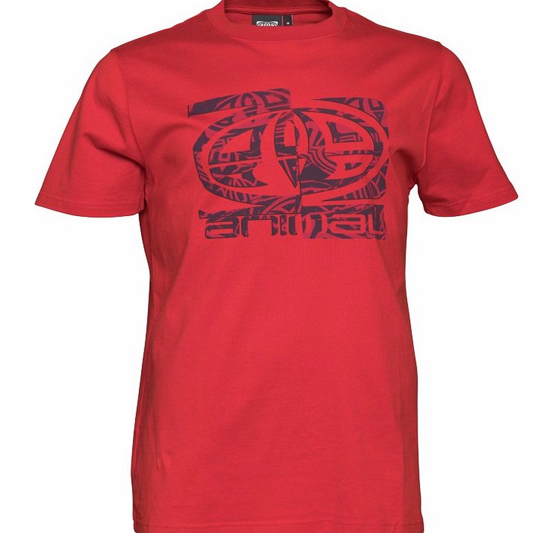 Animal Mens Latis Graphic T-Shirt Lava Red