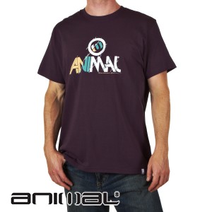 Animal T-Shirts - Animal Crouch T-Shirt - Plum