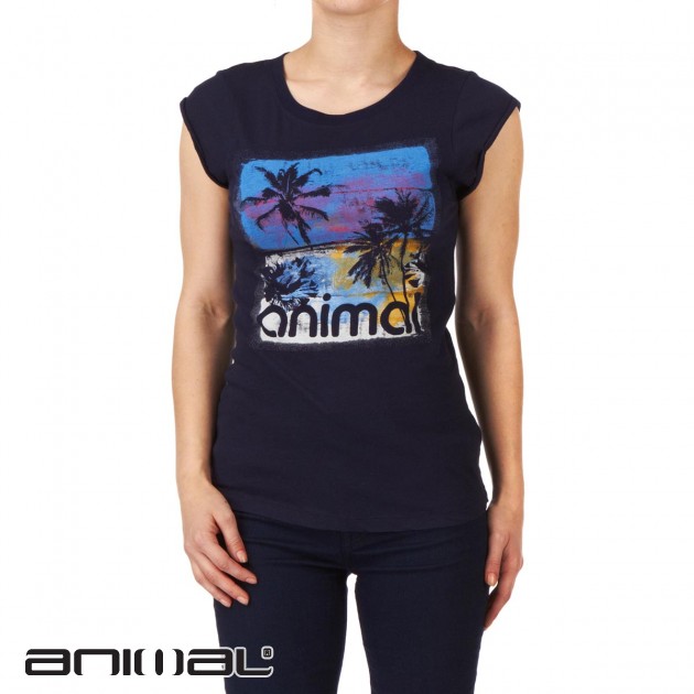 Womens Animal Aprilla T-Shirt - Peacoat