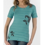 Womens Printed Deluxe T-Shirt Porcelain Blue
