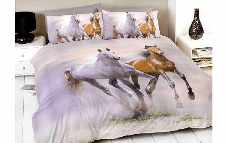 Animals Galloping Horses Single Duvet Cover and
