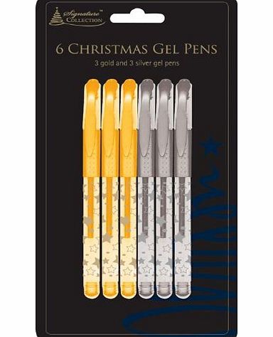 Anker 6 x gold amp; silver christmas xmas gel pens card making crafts