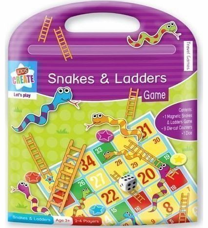 Childrens Travel Traditional Game Magnetic Set Snakes & Ladders