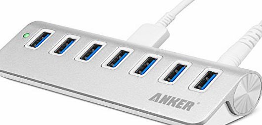 Anker USB 3.0 7-Port Portable Aluminum Hub with 5V 4A Power Adapter and 3.3-Foot USB 3.0 Cable [VIA VL812 
