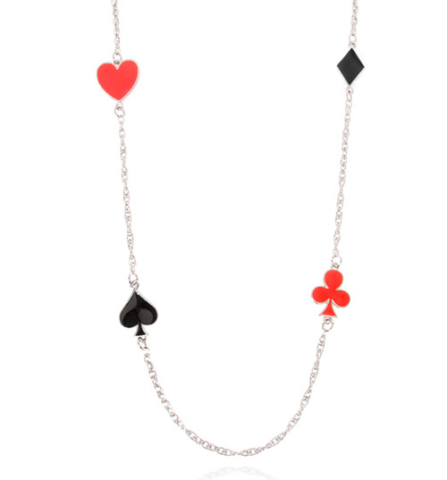Alice in Wonderland Playing Cards Charm Necklace