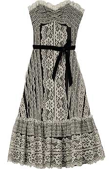 Anna Sui Strapless Lace Dress