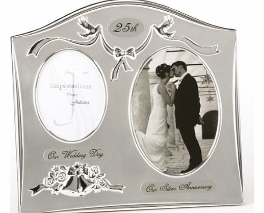 Double Picture Silver Anniversary Frame