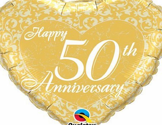 Anniversary Happy 50th Wedding Anniversary Golden 18`` Foil Balloon