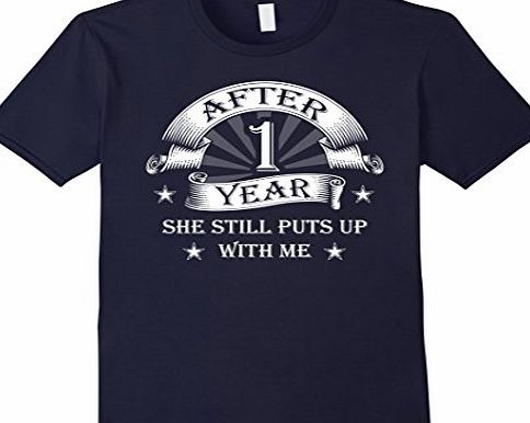 Anniversary T-Shirt Mens 1st Wedding Anniversary Gifts For Him Funny Shirt For Men Anniversary T-Shirt 2XL Navy